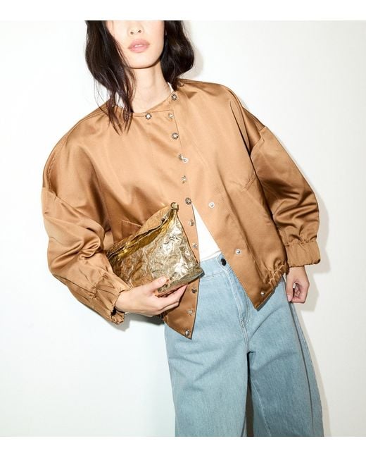 MAX&Co. Natural Satin Bomber Jacket
