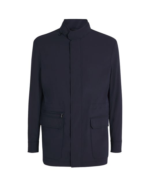 Corneliani Blue Virgin Wool-Blend Jacket for men