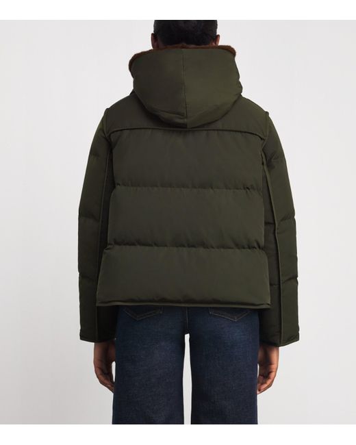 Yves Salomon Green Down-Mink Technical Puffer Jacket