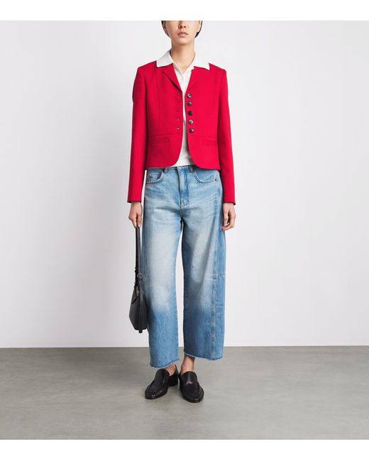 ME+EM Red Cropped Utility Blazer