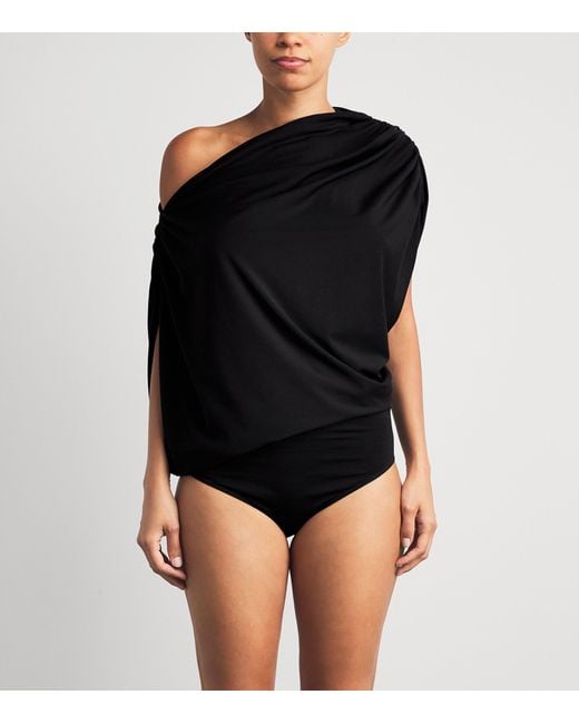 Wolford Black Fluid Drape Bodysuit