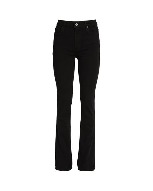 PAIGE Black Manhattan High-Rise Bootcut Jeans
