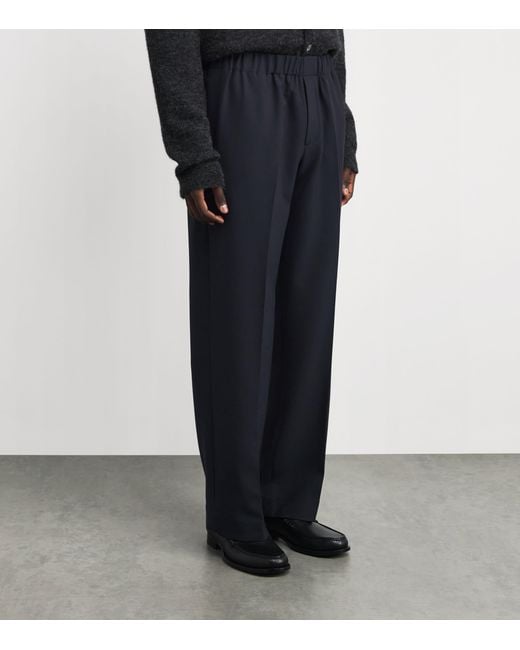 Sandro Blue Jersey Wide-Leg Trousers for men