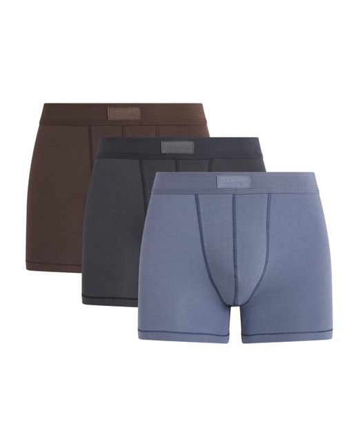 Skims Blue Stretch-Cotton Boxer Shorts for men