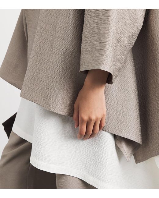 Eskandar Brown Silk Plissé Short Jacket