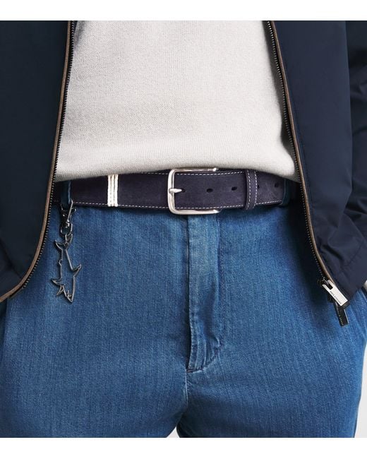 Paul & Shark Blue Suede Belt for men