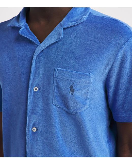 Polo Ralph Lauren Blue Terry Cotton Short-Sleeve Shirt for men