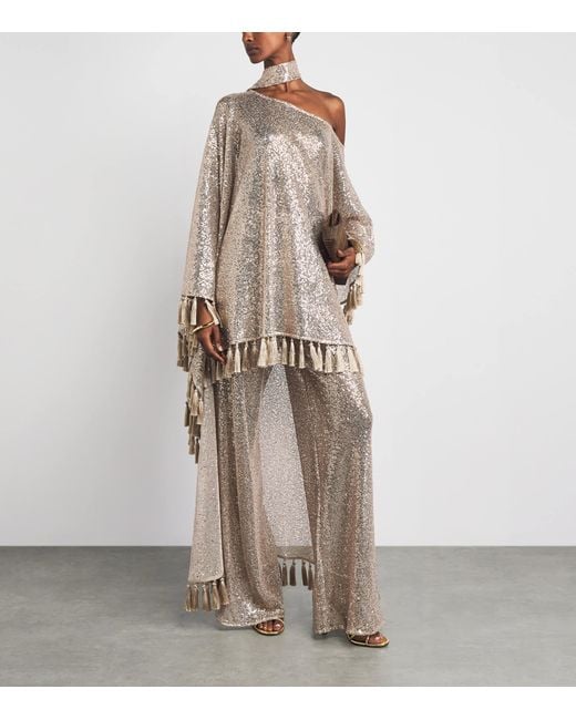 Taller Marmo Natural Sequin Marlene Disco Trousers