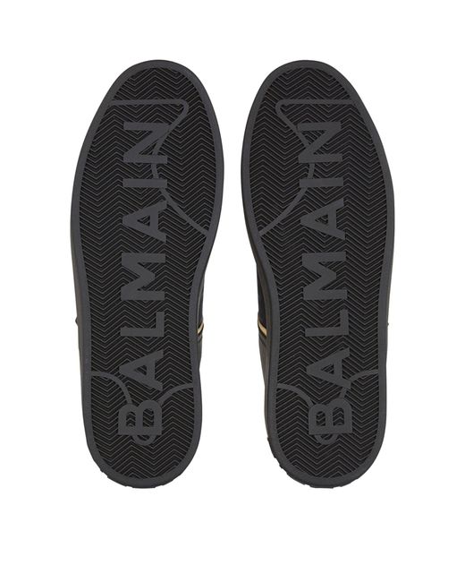 Balmain Black Calfskin B-court Sneakers for men