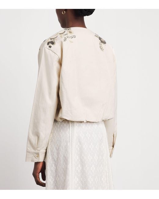 Veronica Beard White Embroidered Emeren Jacket