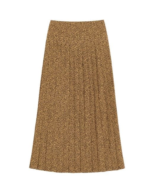 Valentino Natural Silk Pleated Maxi Skirt