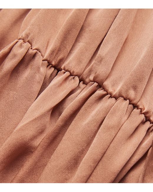 Ulla Johnson Brown Silk Gaelle Maxi Skirt