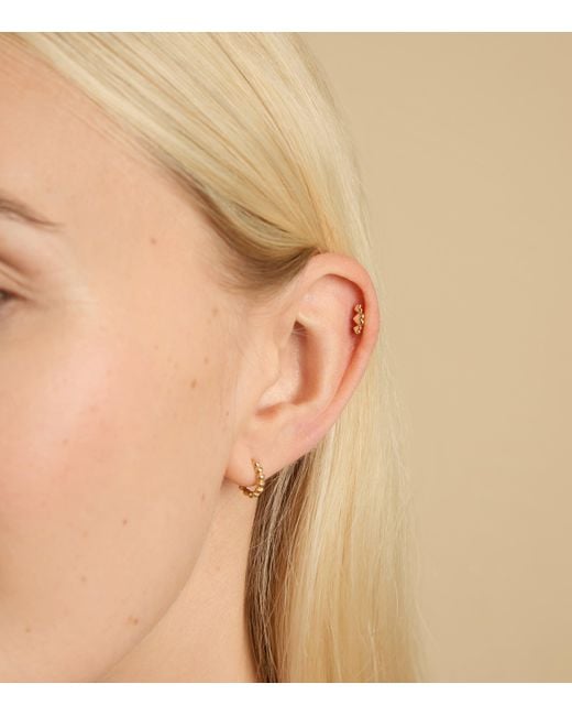 Astrid & Miyu Metallic Heart Cluster Single Stud Earring