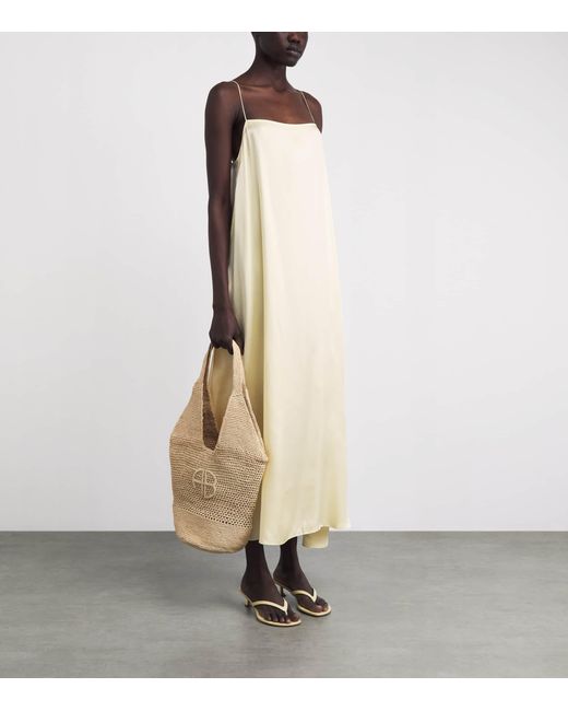 Anine Bing White Silk-Blend Mae Maxi Dress