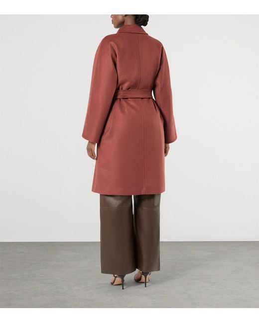 Marina Rinaldi Red Camel Wool Wrap Coat