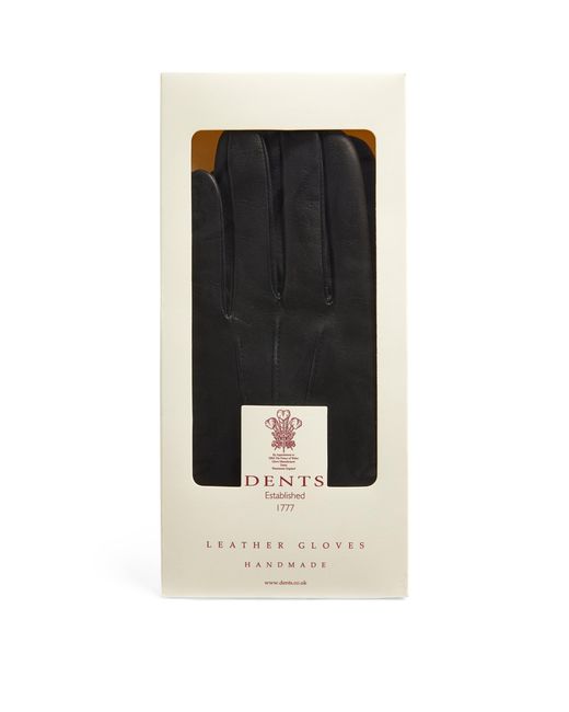 Dents Black Leather Gloves for men