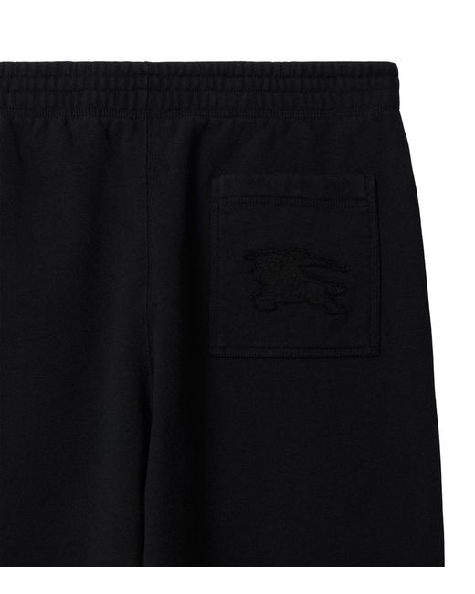 Burberry Black Cotton Ekd-appliqué Sweatpants for men