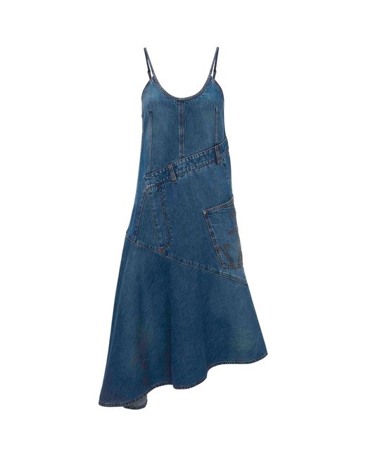 J.W. Anderson Blue Denim Twisted Midi Dress
