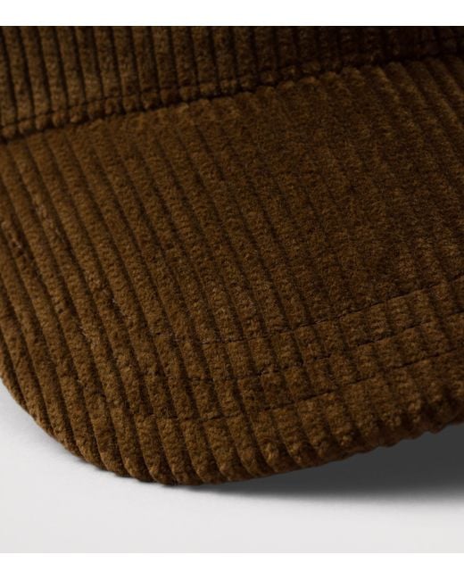 Prada Brown Cotton Corduroy Baseball Cap