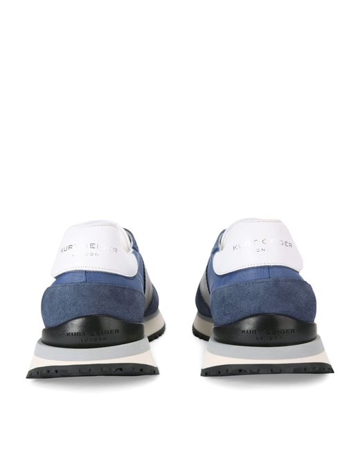 Kurt Geiger Blue Leather Diego Sneakers for men