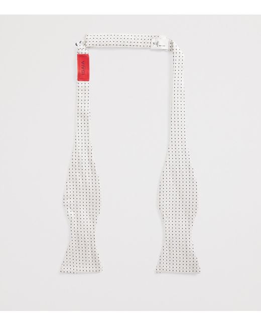 Isaia White Silk Tuxedo Bow Tie for men