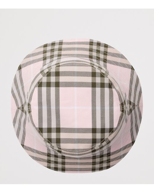 Burberry Pink Cotton Check Bucket Hat