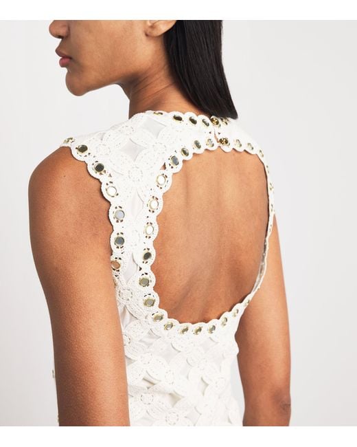 Maje White Crochet Mini Dress
