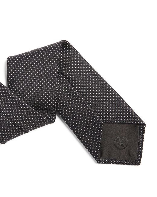 Giorgio Armani White Silk Polka-dot Tie for men