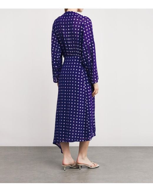Tory Burch Blue Jacquard Midi Dress