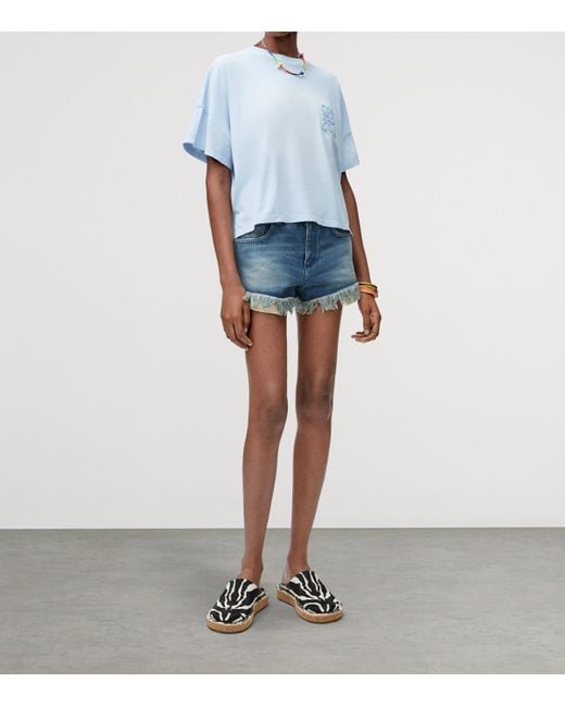 Loewe Blue X Paula's Ibiza Cotton-Blend Anagram T-Shirt