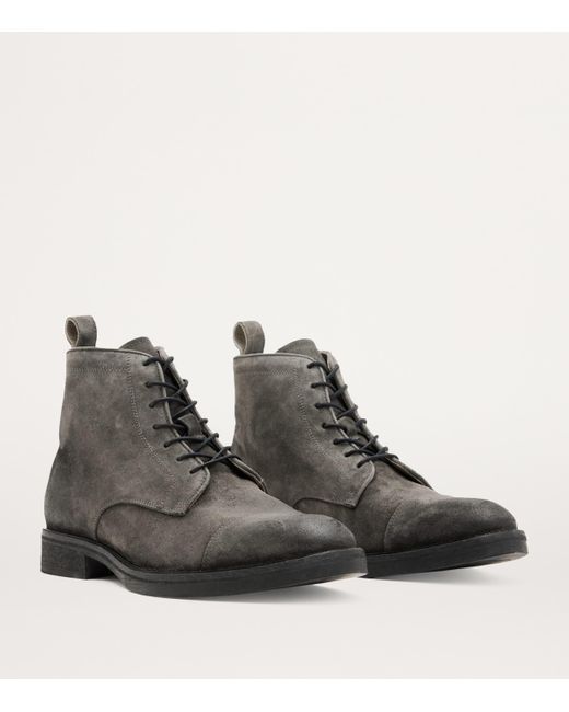 AllSaints Brown Suede Drago Boots for men