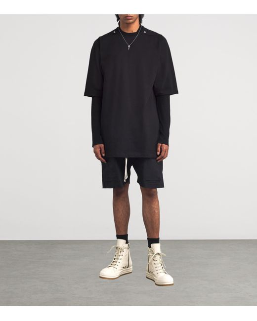 Rick Owens Natural Leather High-Top Sneakers for men