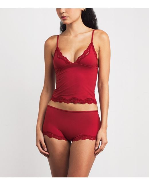 Skims Red Fits Everybody Lace-Trim Cami And Shorts Set