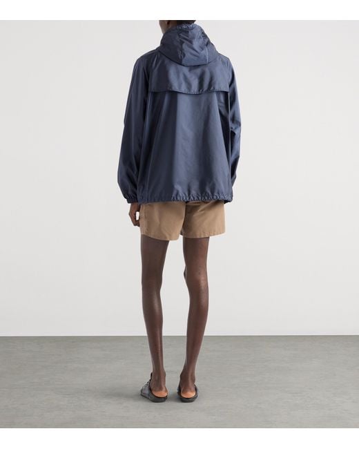 Prada Blue Re-Nylon Hooded Oversized Jacket for men