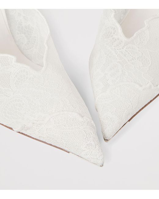 Jimmy Choo White Faiz 100 Lace Heeled Pumps