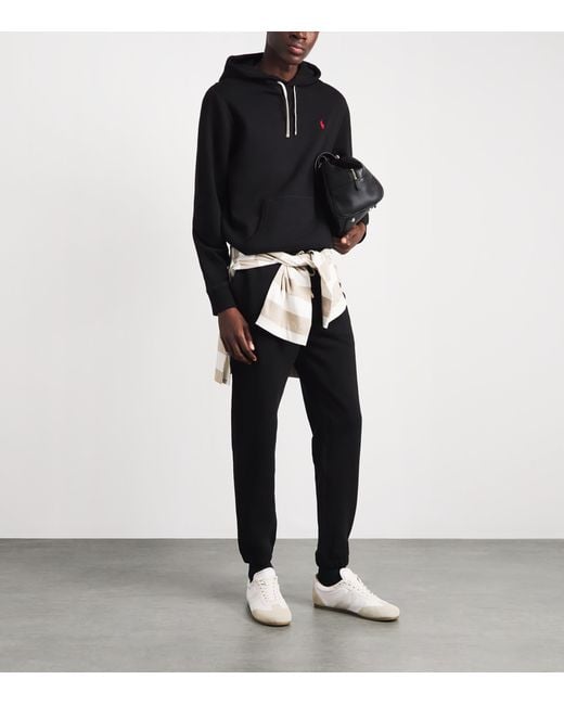 Polo Ralph Lauren Black Double-Knit Logo Hoodie for men