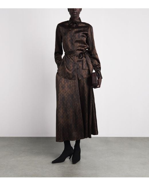 Kiton Black Silk Geometric Shirt