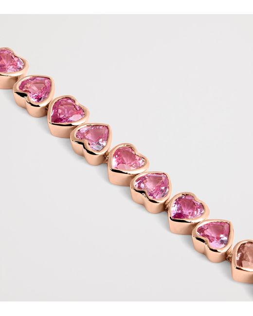 SHAY Pink And Sapphire Heart Tennis Bracelet