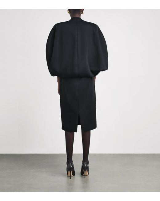 Khaite Black Satin Dakota Mini Dress