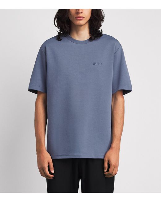 NN07 Blue Relaxed Logo Nat T-Shirt for men