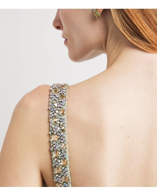 Jenny Packham Metallic Embellished Elixir Gown