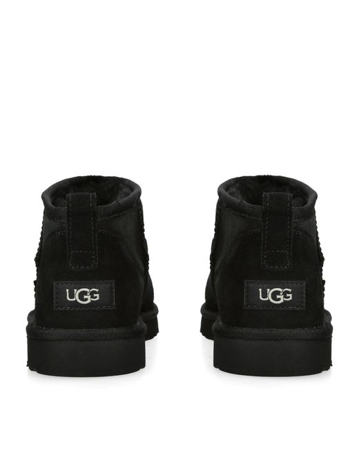 Ugg Black Suede Classic Ultra Mini Boots for men