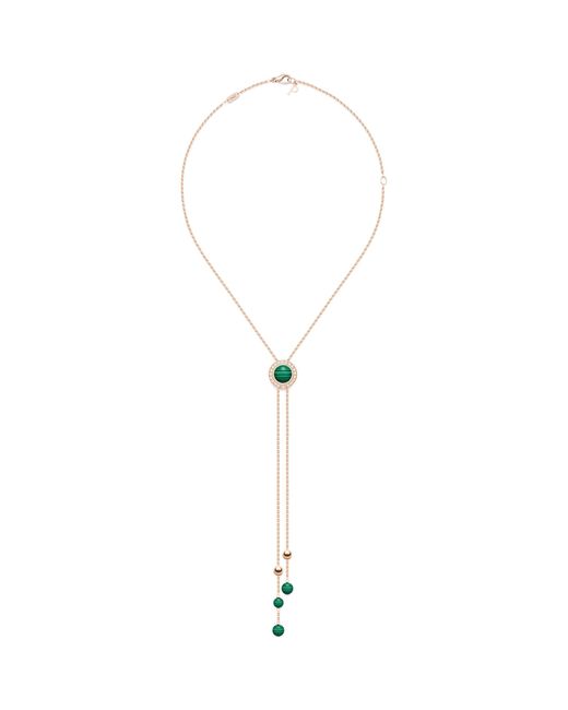 Piaget White Rose, Diamond And Malachite Possession Pendant Necklace