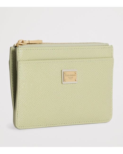 Dolce & Gabbana Natural Calfskin Logo Plaque Card Holder