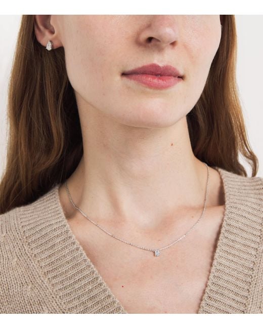 Harrods Metallic And Diamond Pendant Necklace