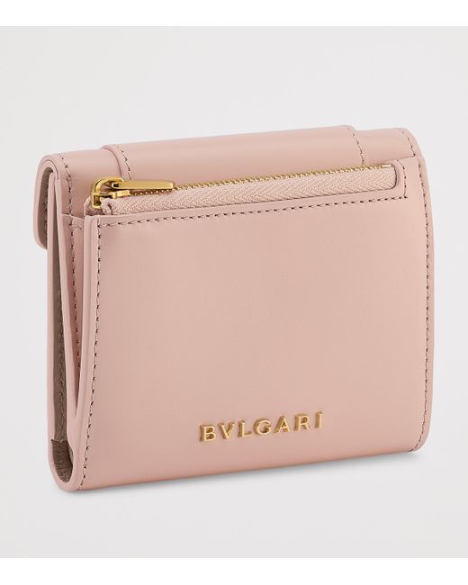 BVLGARI Pink Leather Serpenti Forever Compact Wallet
