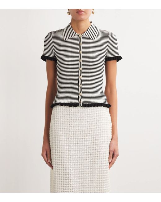 Claudie Pierlot Black Stripe Polo Shirt