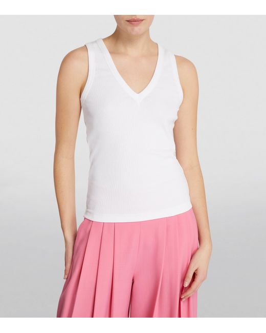 ME+EM White V-Neck Ribbed Ultimate Vest