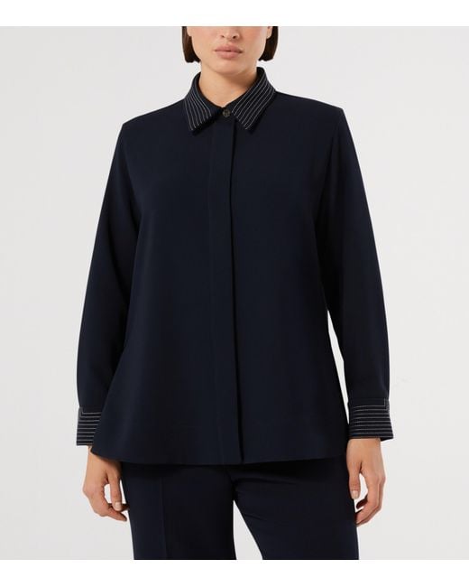 Marina Rinaldi Blue Embroidered Shirt