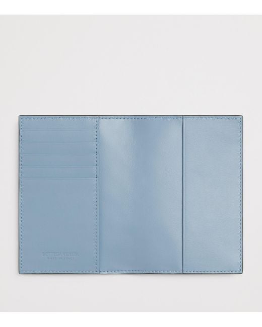 Bottega Veneta Green Leather Intrecciato Passport Holder for men